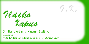 ildiko kapus business card