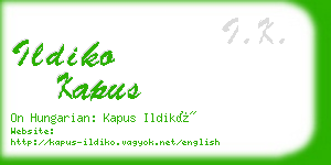 ildiko kapus business card